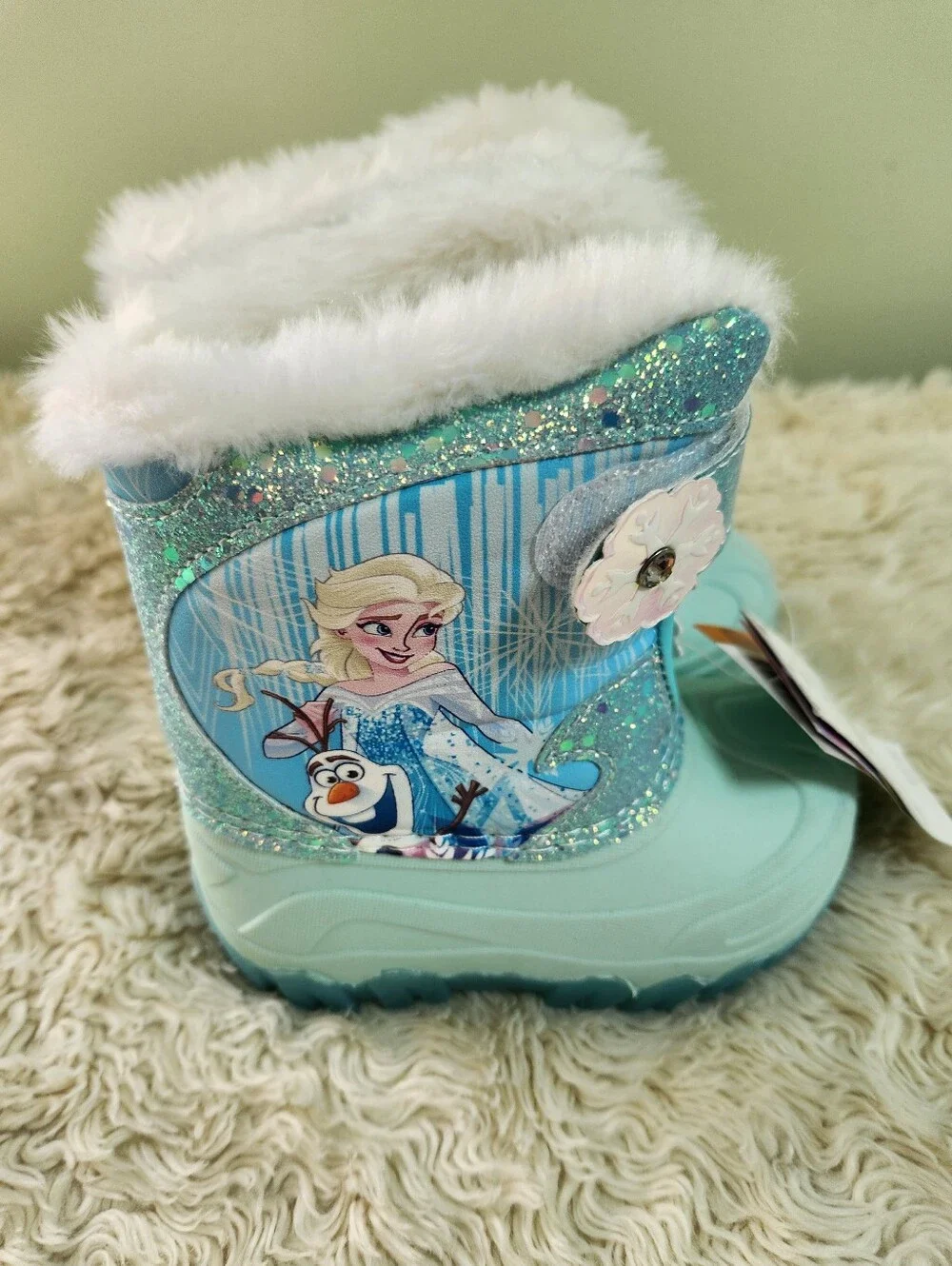 NWT Disney Frozen Toddler Girl Light Up Boots Waterproof Winter Boots Size 7
